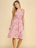 Smocked Top Midi Dress || Pink