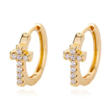 Sparkle Cross Hoop Earrings