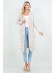 Speckled Cable Knit Cardi || Taupe