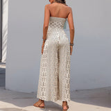 Strapless Tie Jumpsuit || Apricot