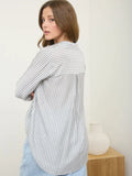 Stripe Button Down Shirt || Black