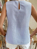 Stripe Lace Tank Top || Sky Blue