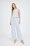 Stripe Blouse Wide Leg Pant Set || Blue