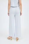 Stripe Blouse Wide Leg Pant Set || Blue