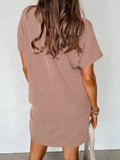Short-Sleeved T-Shirt Dress || Light Brown