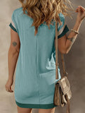 Short Sleeve T-Shirt Dress || Lake Green