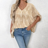 Summer Lace Pullover Shirt || Khaki
