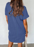T-Shirt Short-Sleeved Dress || Royal Blue