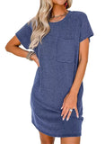T-Shirt Short-Sleeved Dress || Royal Blue