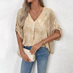 Summer Lace Pullover Shirt || Khaki