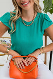 Tulip Sleeve Back Button Blouse || Kelly Green