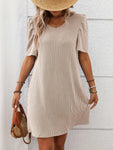 Twisted Stripes Midi Dresses || Apricot