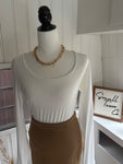 Round Neck Bodysuit || White