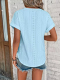Short Sleeve Solid Color Blouse || Light Blue
