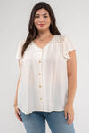 +Button Down Blouse || White