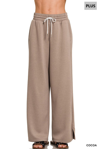 Plus Scuba Drawstring Pants || Cocoa