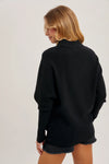 Slouch Neck Dolman Sleeved Pullover || Black