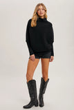 Slouch Neck Dolman Sleeved Pullover || Black