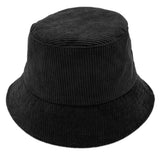 Thin Corduroy Bucket Hat || Black