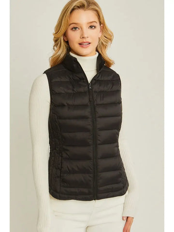 Lightweight Down Packable Puffer Vest || Black