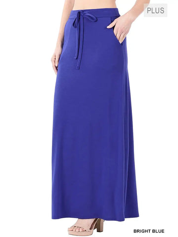 Plus Size Maxi Skirt || Blue