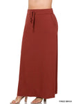 Plus Size Maxi Skirt || Brick