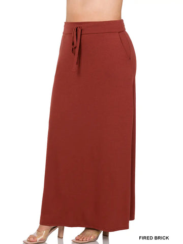 Plus Size Maxi Skirt || Brick