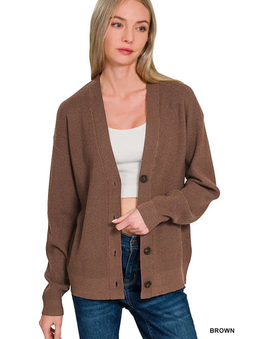 Sweater Cardigan || Brown