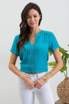 Front Lace Blouse || Teal