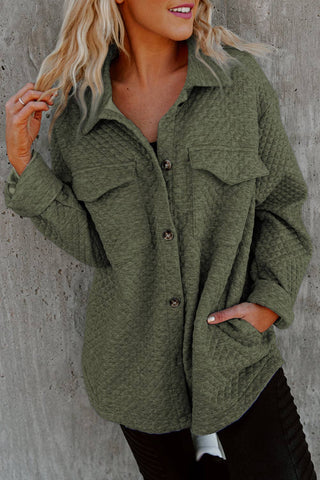 Quilted Shacket || Army Green