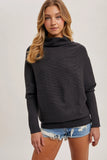 Slouch Neck Dolman Sleeved Pullover || Charcoal