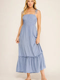 Tiered Maxi Dress || Denim Blue