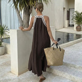 Maxi Dress Halter Top || Brown