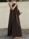 Maxi Dress Halter Top || Brown