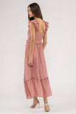 Smocked Midi Dress || Pink