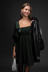Shimmer Babydoll Dress || Black