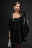 Shimmer Babydoll Dress || Black
