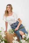 Pom Pom Blouse || White