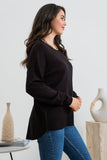 Back Buttoned Pullover || Black