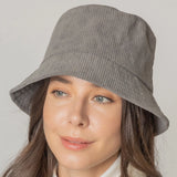 Thin Corduroy Bucket Hat || Black