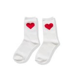 Heart Crew Socks || White