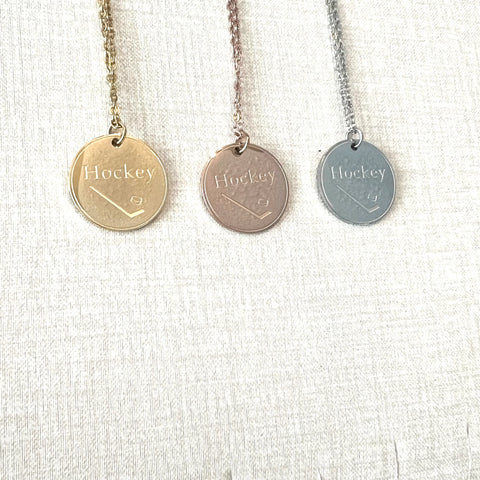 Hockey Necklace || Gold