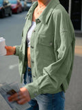 Corduroy Shacket || Light Green
