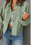 Corduroy Shacket || Light Green
