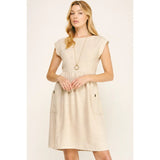 Cap Sleeve Midi Dress || Natural Linin