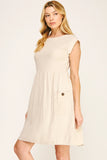 Cap Sleeve Midi Dress || Natural Linin