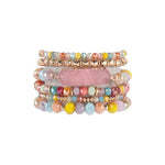 Oval Glass Beads Charm Bracelet || Multi