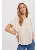 Smocking Ruffle Top || Oatmeal