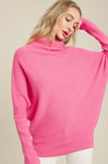 Slouch Neck Dolman Sleeved Pullover || Pink
