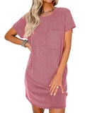 Short-Sleeved T-Shirt Dress || Pink